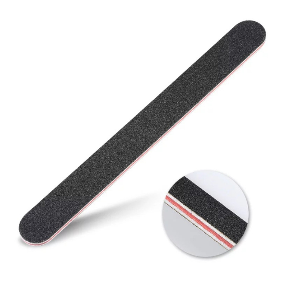 Professional Nail Buffer Nailfile Black Sandpaper, Strong Straight Lime, 100 180 Angle Buffing Sanding Files for Salon