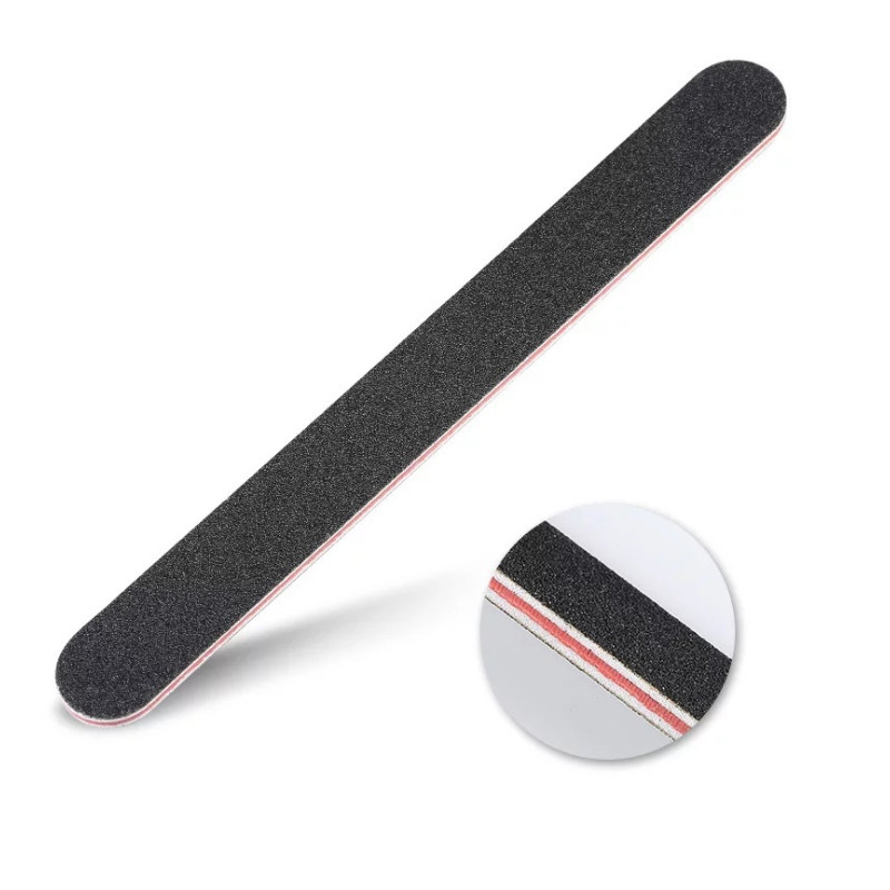 Professional Nail Buffer Nailfile Black Sandpaper, Strong Straight Lime, 100 180 Angle Buffing Sanding Files for Salon