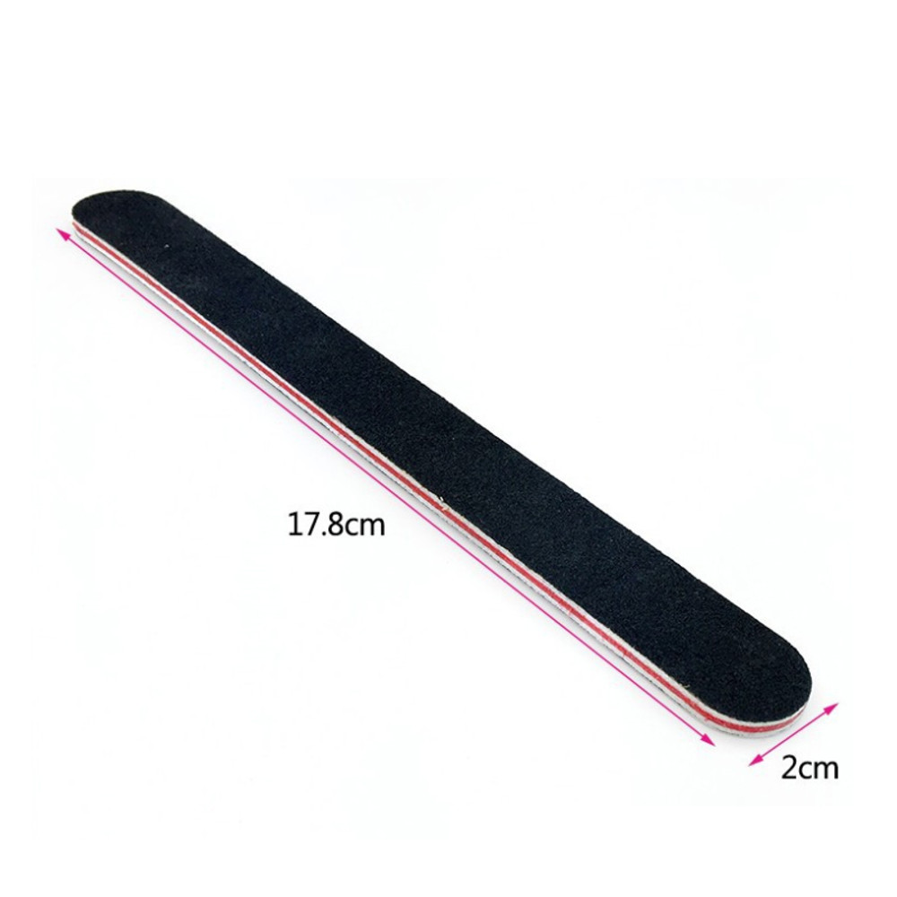 Professional Nail Buffer Nailfile Black Sandpaper, Strong Straight Lime, 100 180 Angle Buffing Sanding Files for Salon