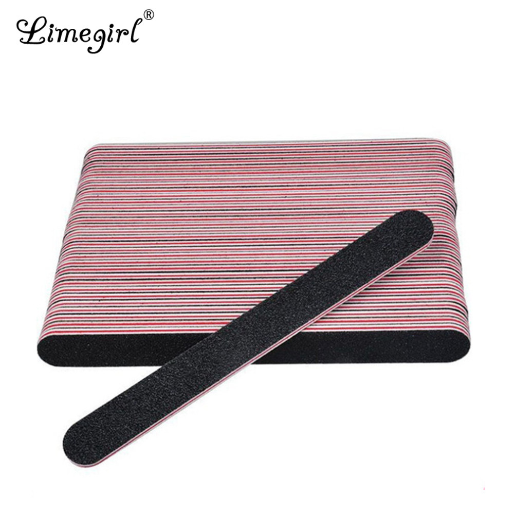 Professional Nail Buffer Nailfile Black Sandpaper, Strong Straight Lime, 100 180 Angle Buffing Sanding Files for Salon