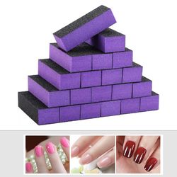 sponge nail buffer block, 3 ways sanding buffing, nail file polishing buffers for professional fingernail art