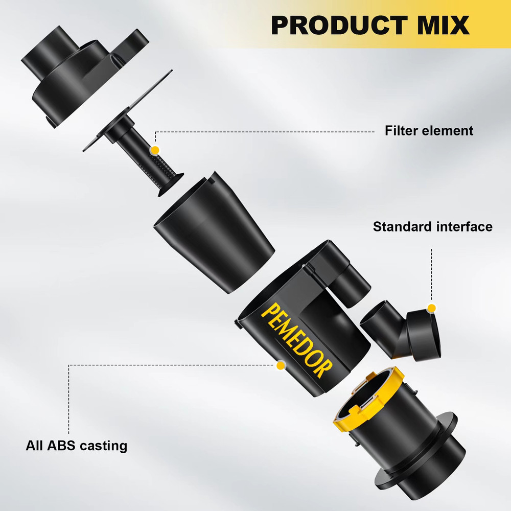 High Efficiency 2 Cyclone Dust Separator with 2 Filters, Woodworking Dust Collector for Shop Vacs and Extractor System