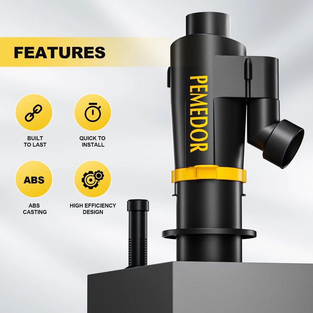 High Efficiency 2 Cyclone Dust Separator with 2 Filters, Woodworking Dust Collector for Shop Vacs and Extractor System