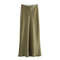Elegant Satin Skirt for Women, High Waist Long Midi Skirt, Office Black Skirt, Summer 2025 Fashion