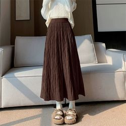 2025 new korean design, high waist skirt, autumn winter female skirt, warm thick knitted wool long skirt