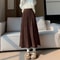 2025 New Korean Design, High Waist Skirt, Autumn Winter Female Skirt, Warm Thick Knitted Wool Long Skirt
