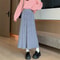 2025 New Korean Design, High Waist Skirt, Autumn Winter Female Skirt, Warm Thick Knitted Wool Long Skirt