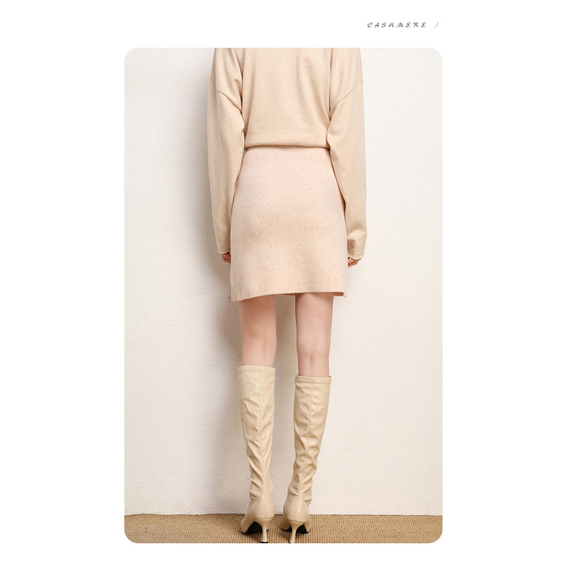 100 Pure Cashmere Skirt For Women Knitted Winter MidLength Skirt Warm Soft And Comfortable Fashion  0
