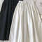 Women's High Waist White Long Skirt, A-Line Knee-Length Pleated Skirt with Pockets, Casual Elegant Fashion for Autumn