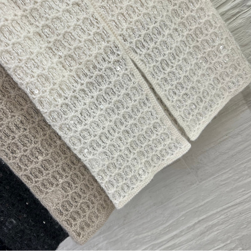 New Women's Cashmere Overskirt for Autumn and Winter, Elastic Waist with BC Sequins, High-End Knitted Maxi Skirt