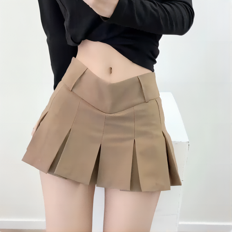 2024 New Sexy Women's Pleated Skirt, High Waist Vintage Mini Skirt for Summer, Korean Tennis Student White Dance Skirt