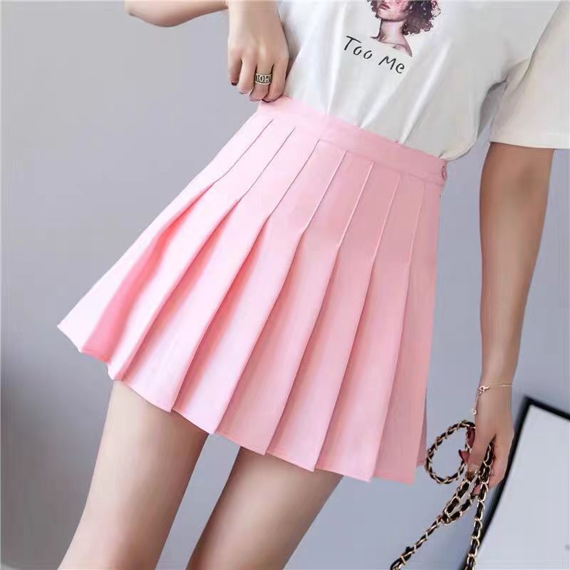 2024 New Sexy Women's Pleated Skirt, High Waist Vintage Mini Skirt for Summer, Korean Tennis Student White Dance Skirt