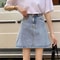 Summer Denim Short Skirt for Women, High Waist Sexy Tight Fit | Y2K Bag Hip Mini Skirt, Stretchy Jeans Skirt for Ladies