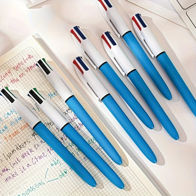 4 Color Retractable Ballpoint Pen, 4in1 Multipen for Smooth Writing Office Supplies, School Stationery, and Teacher Gift