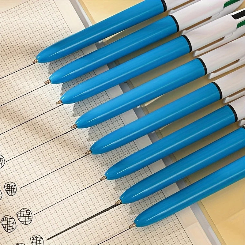 4 Color Retractable Ballpoint Pen, 4in1 Multipen for Smooth Writing Office Supplies, School Stationery, and Teacher Gift