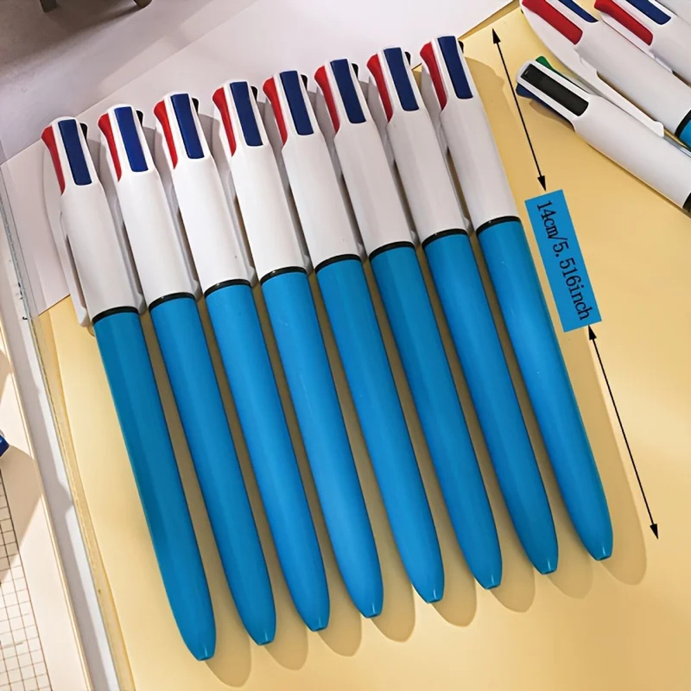 4 Color Retractable Ballpoint Pen, 4in1 Multipen for Smooth Writing Office Supplies, School Stationery, and Teacher Gift
