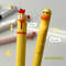 Cute Chicken Pressing Gel Pen, 4pcs Set, Black Ink, Creative Rotating Novelty Pen, Funny Office and School Supplies