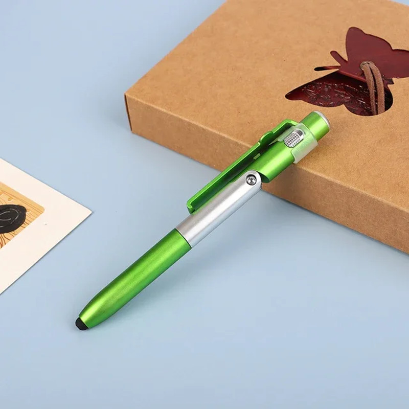 Multi Function 4 In 1 Stylus Pen Ballpoint Pen Capacitive Stylus With Flashlight And Phone Holder S 8