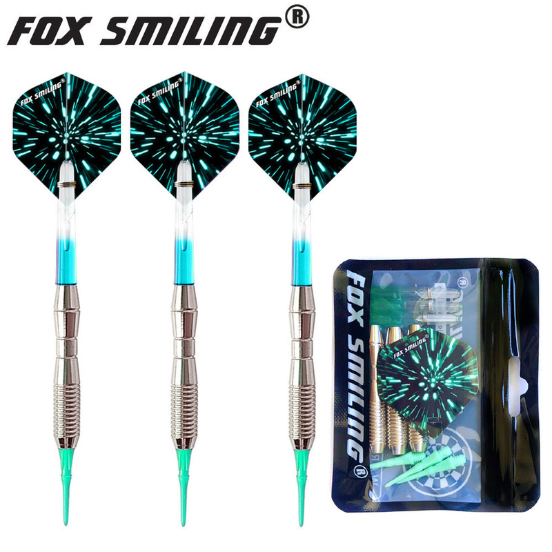 Fox Smiling Soft Tip Darts, 3pcs Electronic Dart Set, Nylon Shafts