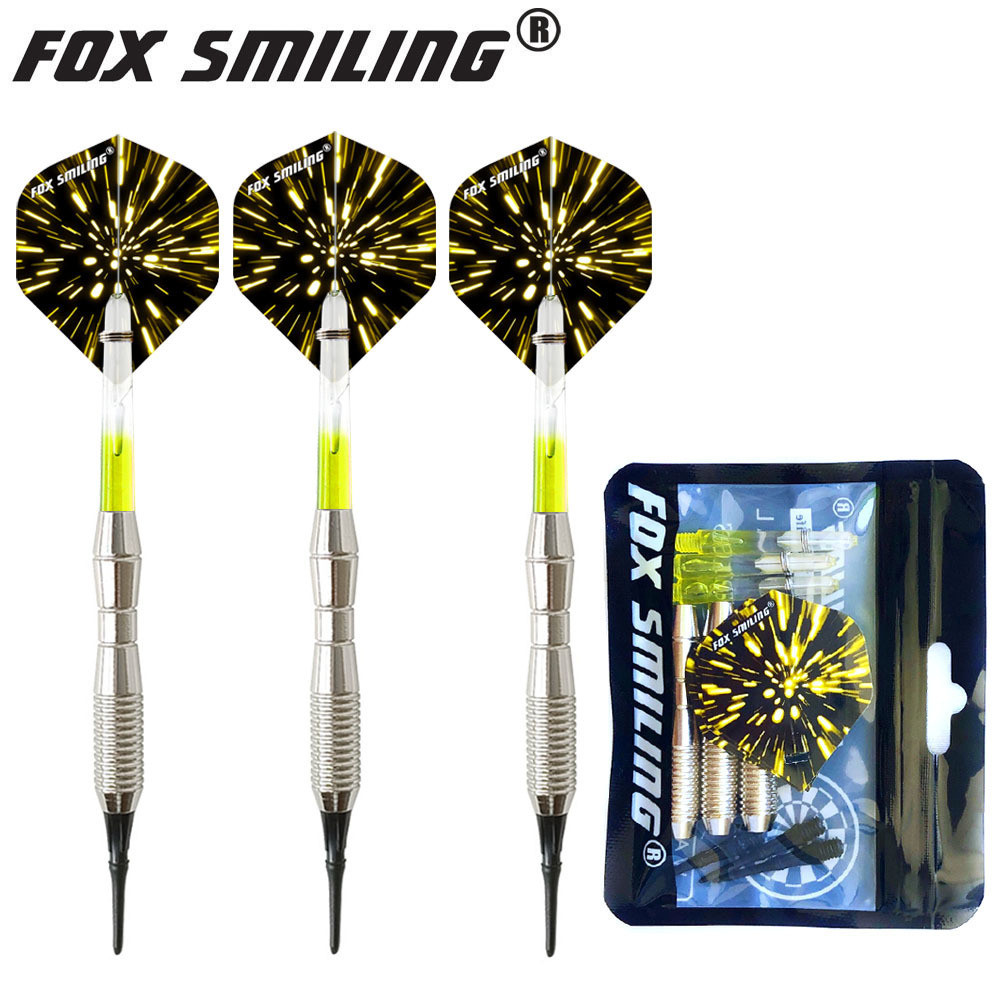 Fox Smiling Soft Tip Darts, 3pcs Electronic Dart Set, Nylon Shafts