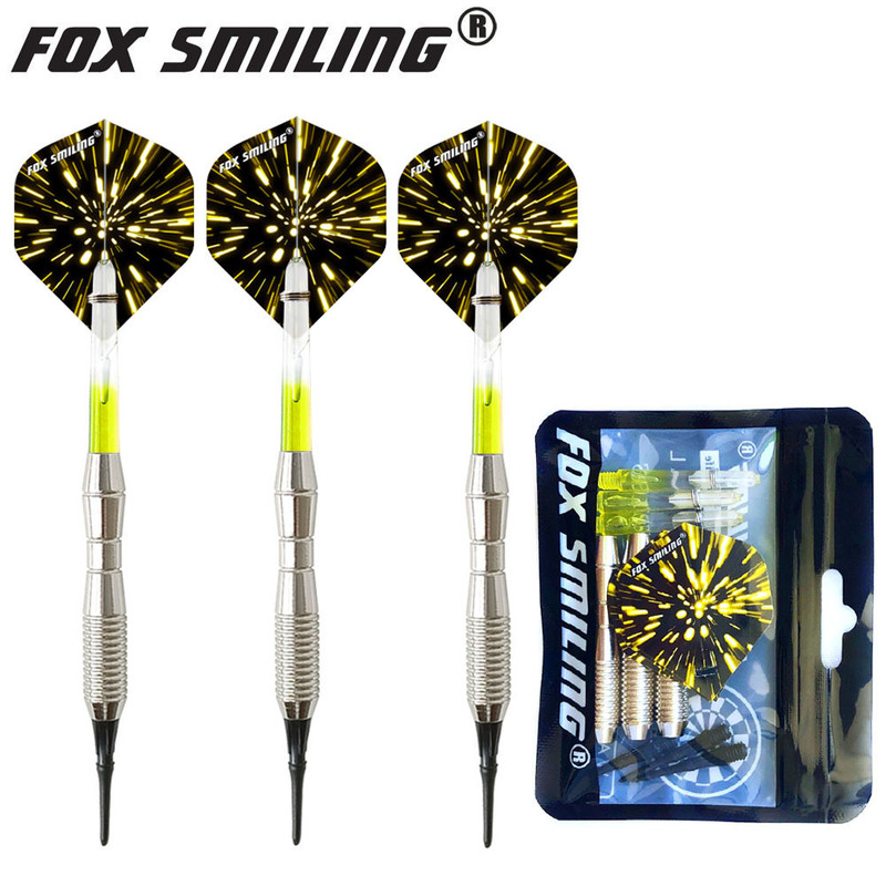 Fox Smiling Soft Tip Darts, 3pcs Electronic Dart Set, Nylon Shafts