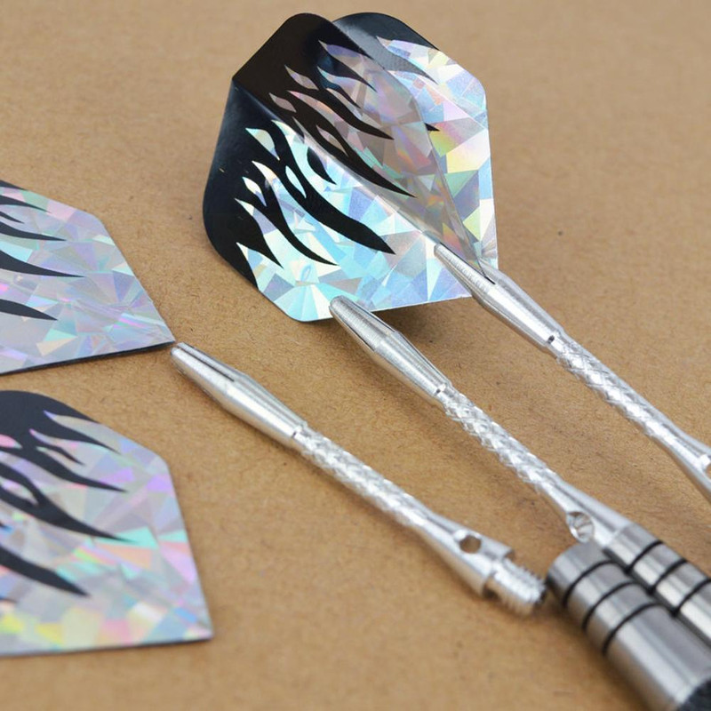 Professional Tungsten Steel Tip Darts Set, 3pcs Steel Shafts and Flights for Sports
