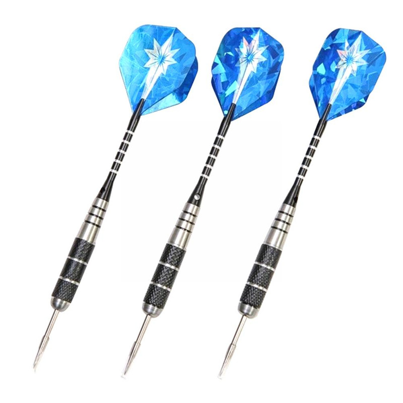 Professional Tungsten Steel Tip Darts Set, 3pcs Steel Shafts and Flights for Sports