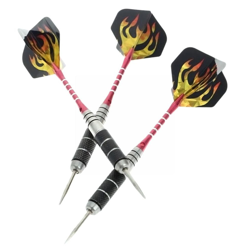 Professional Tungsten Steel Tip Darts Set, 3pcs Steel Shafts and Flights for Sports