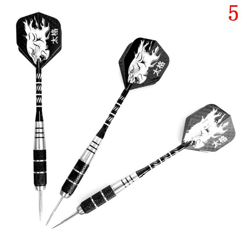 Professional Tungsten Steel Tip Darts Set, 3pcs Steel Shafts and Flights for Sports