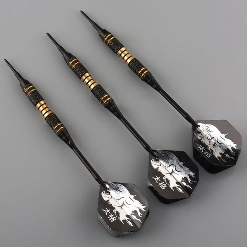 Professional Soft Tip Darts Set, 3pcs Black Darts for Electronic Dartboards, Indoor Family Games