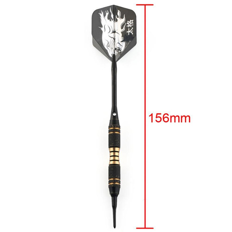 Professional Soft Tip Darts Set, 3pcs Black Darts for Electronic Dartboards, Indoor Family Games