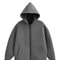 TRAFZA Women's Autumn Jacket, Oversized Gray Hooded Coat, Casual Long Sleeve Zipper Outerwear with Big Pockets