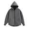 TRAFZA Women's Autumn Jacket, Oversized Gray Hooded Coat, Casual Long Sleeve Zipper Outerwear with Big Pockets