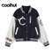 COOLHUT 2025 Womens Quilted Padded Jacket American College Style Varsity Baseball Jacket Color Bloc 5