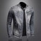 Men's Vintage Motorcycle Denim Jacket, Trendy Stand Collar Zip Up Lapel, Casual Retro Sports Top, Unique Brand Jacket