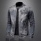 Men's Vintage Motorcycle Denim Jacket, Trendy Stand Collar Zip Up Lapel, Casual Retro Sports Top, Unique Brand Jacket