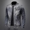 Men's Vintage Motorcycle Denim Jacket, Trendy Stand Collar Zip Up Lapel, Casual Retro Sports Top, Unique Brand Jacket