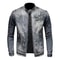 Men's Vintage Motorcycle Denim Jacket, Trendy Stand Collar Zip Up Lapel, Casual Retro Sports Top, Unique Brand Jacket