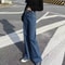 Trendy Women's Jeans, High Waisted, Slimming, Loose Fit, Draped Straight Leg Bell Bottoms