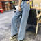 Trendy Women's Jeans, High Waisted, Slimming, Loose Fit, Draped Straight Leg Bell Bottoms