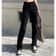 High Waist Jeans Women Black Baggy Trousers Y2K Streetwear Harajuku Fashion Straight Leg Denim Pant 6