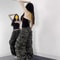 American High Street, Retro Wide Leg Jeans, Loose Camouflage Trousers for Men and Women, Casual Straight Long Fit