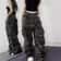 American High Street, Retro Wide Leg Jeans, Loose Camouflage Trousers for Men and Women, Casual Straight Long Fit