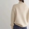 Women's Turtleneck Cashmere Sweater, 100% Pure Wool Knit, Loose Fit Pullover for Autumn Winter