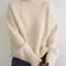 Women's Turtleneck Cashmere Sweater, 100% Pure Wool Knit, Loose Fit Pullover for Autumn Winter