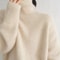 Women's Turtleneck Cashmere Sweater, 100% Pure Wool Knit, Loose Fit Pullover for Autumn Winter