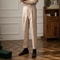 Mens Warm Wool Blend Pants, High Waisted Straight Leg Trousers for Autumn Winter Casual Suit Pant, Versatile Solid Color