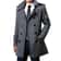 Mens Winter Woolen Trench Coat British Style Double Breasted Slimming Overcoat Medium Length 2