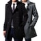 Mens Winter Woolen Trench Coat British Style Double Breasted Slimming Overcoat Medium Length 1