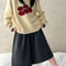 Autumn New Soft Pullover Tomato Pattern Knitted Sweater Loose Round Neck 6